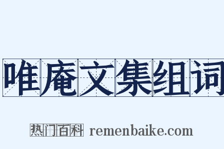 唯庵文集组词是什么意思的图片